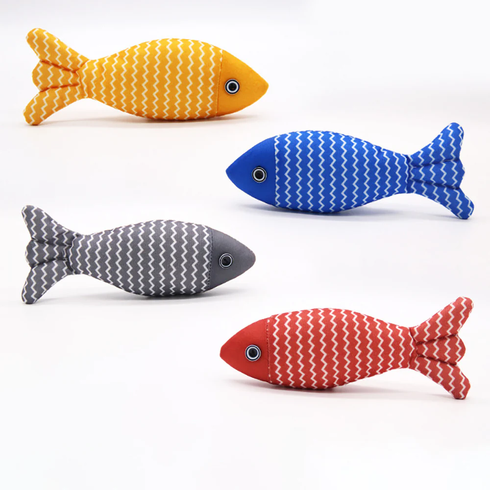 Burlap Fish Catnip Cat Toy – Durable Plush Kicker Toy with Crinkle Sound for Indoor Kittens & Teething Cats - Image 6